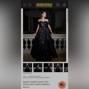 Elegant Black and Gold Floral Gown